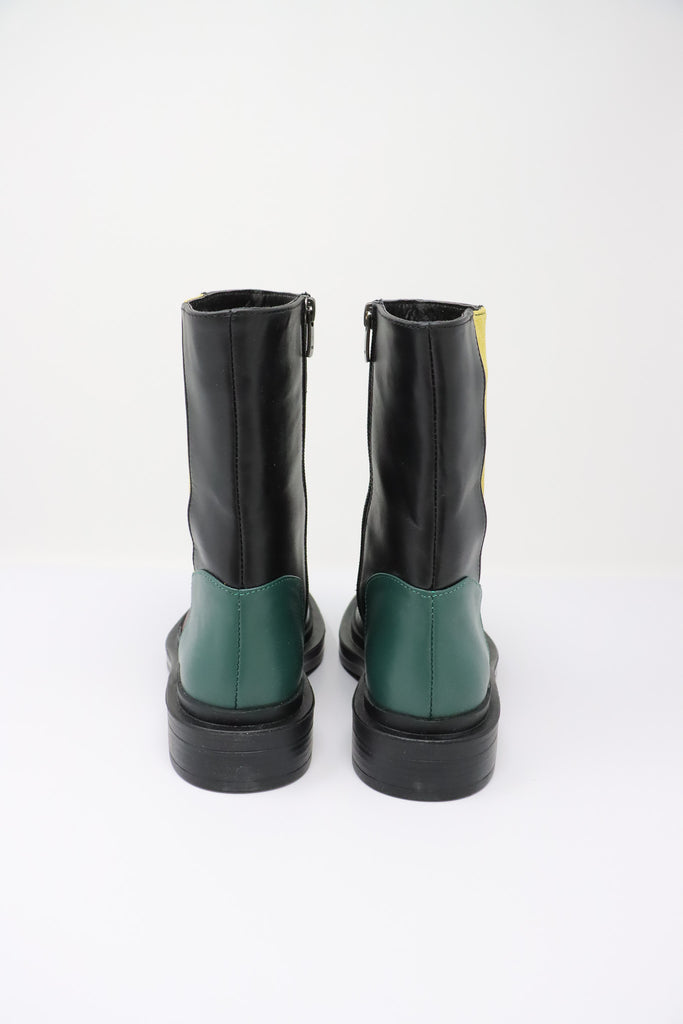 LUUKAA Color Block Leather Boots | ATELIER957