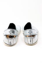 koryavy_dub Aged Silver Goatskin Clogs | ATELIER957