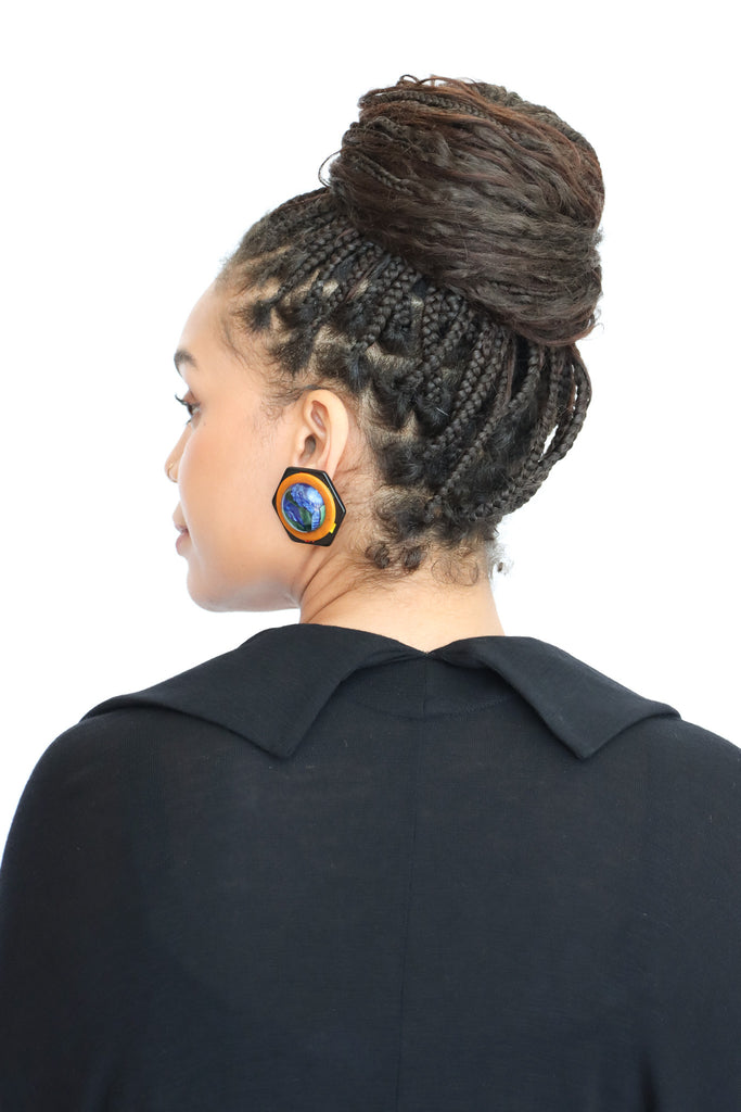 Sally Bass Bakelite with Resin Clip-On Earrings | ATELIER957