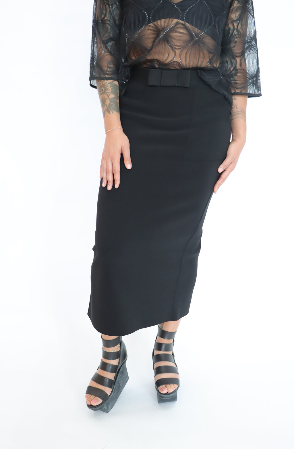  mer mer Waist Ribbon Pencil Skirt  | ATELIER957