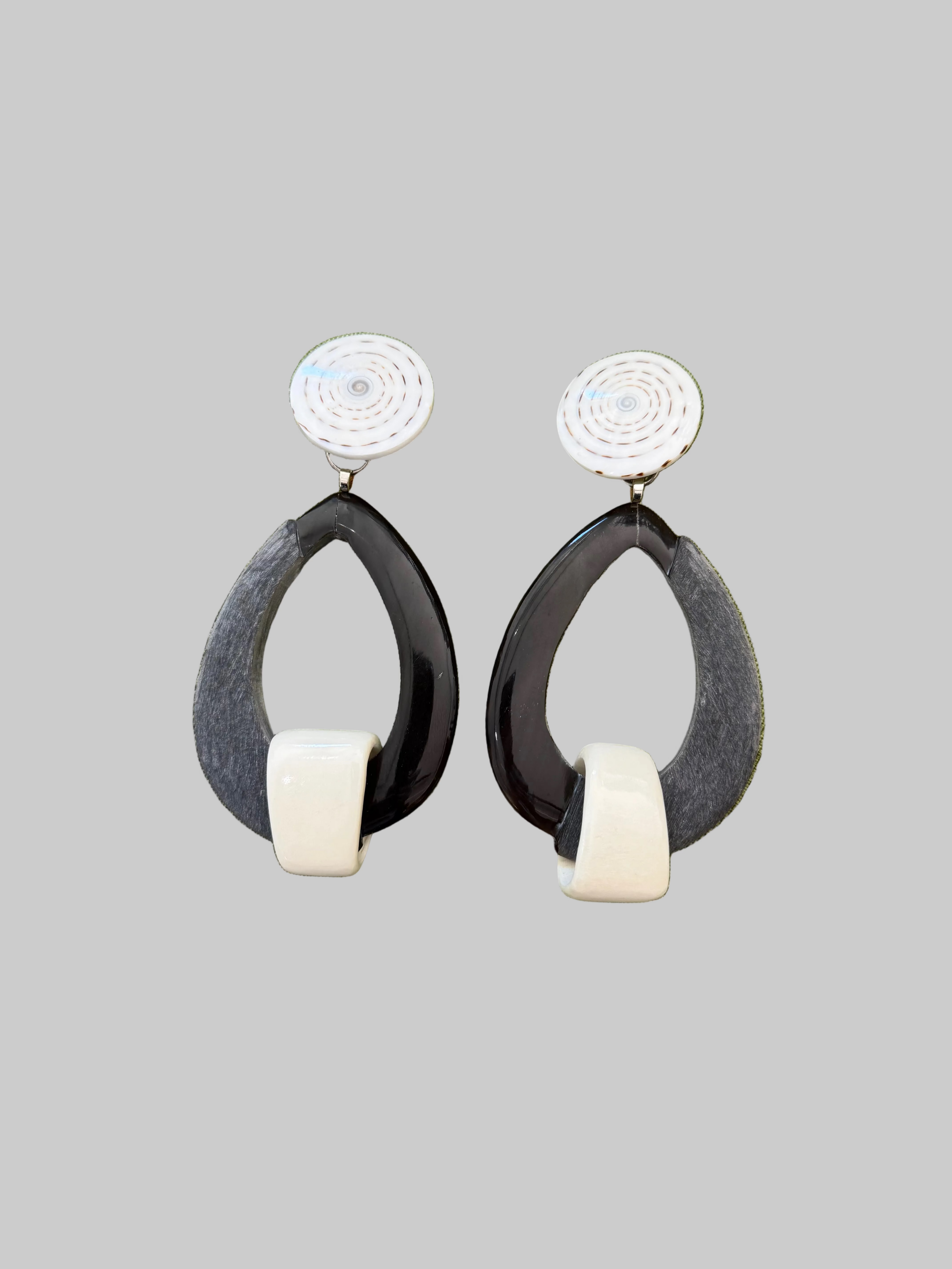Sally Bass Bone Clip-On Earrings