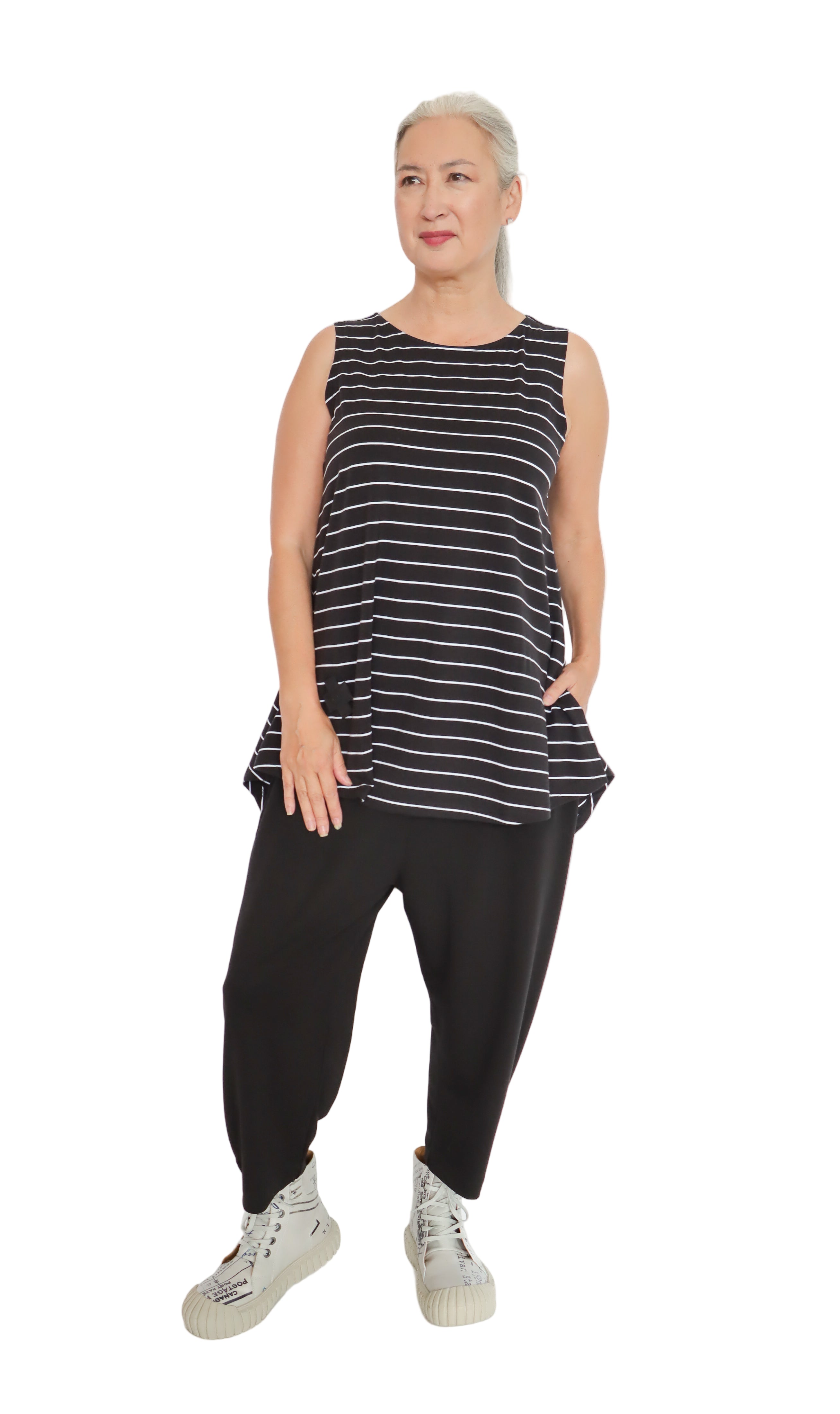 PLUSLAVIE PLÜ A Pinstripe Top | ATELIER957