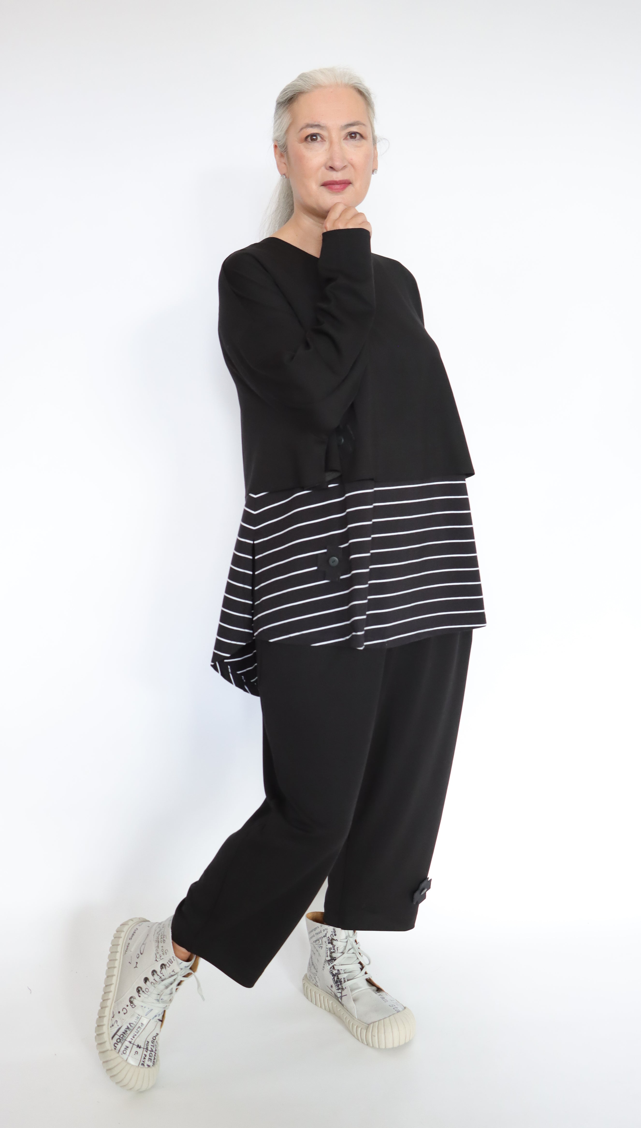 PLUSLAVIE PLÜ A Pinstripe Top | ATELIER957