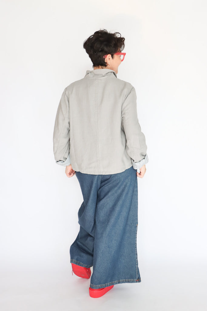 Umit Unal Grey Linen Jacket | ATELIER957