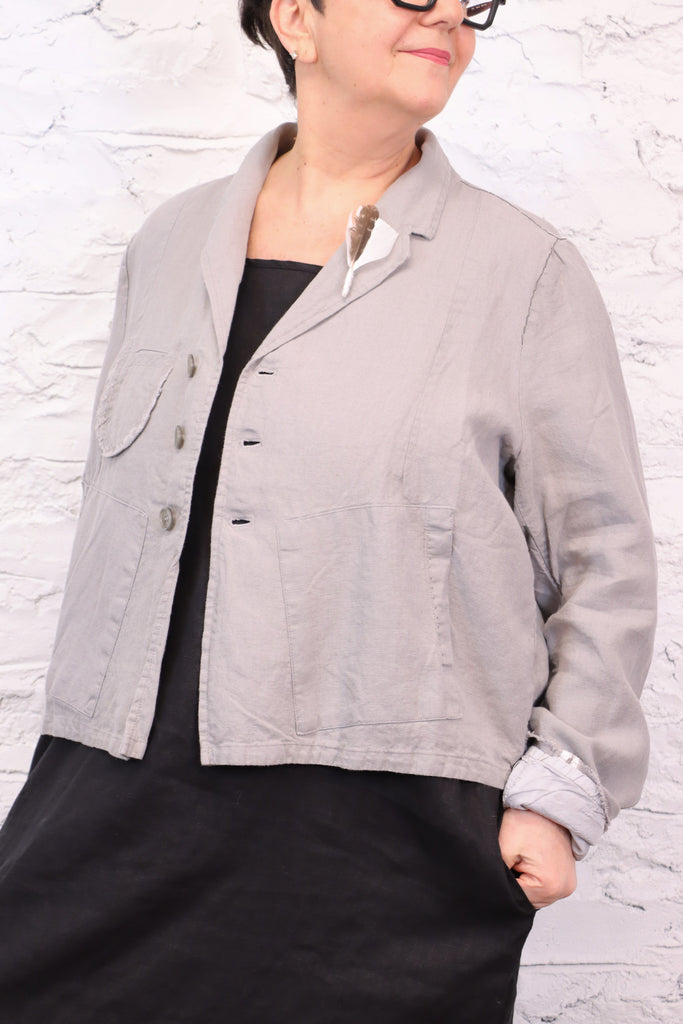 Umit Unal Grey Linen Jacket | ATELIER957