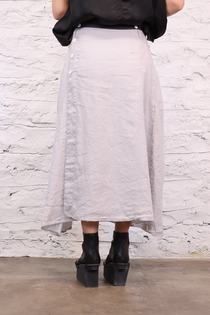 Umit Unal Grey Button Skirt | ATELIER957