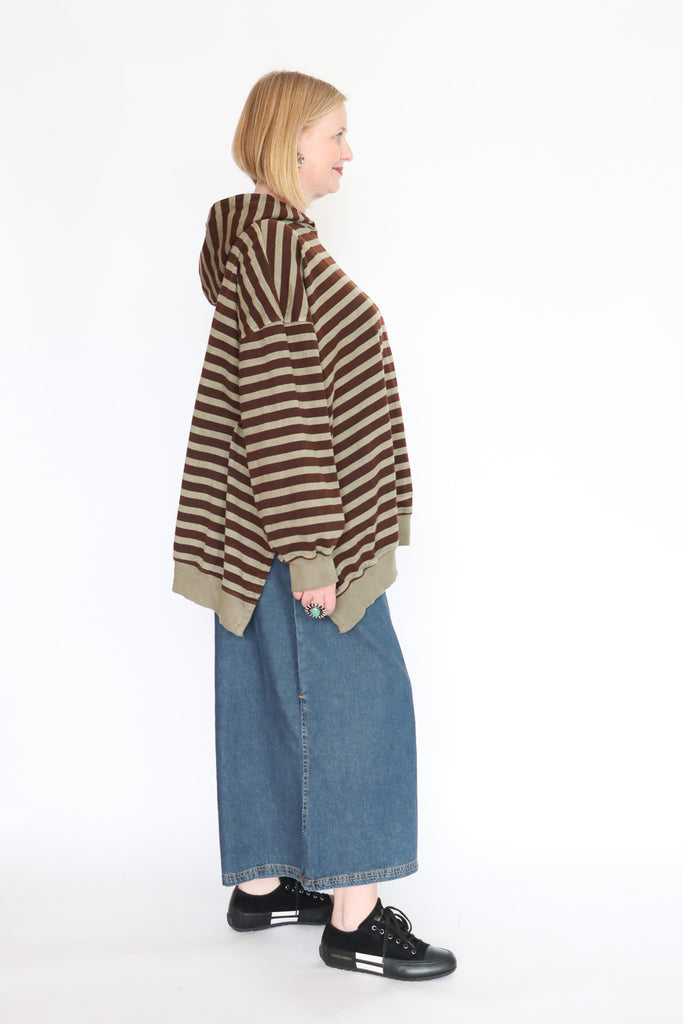 Krista Larson Olive Stripe Bode Sweatshirt | ATELIER957