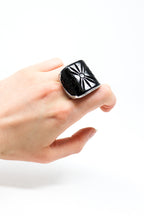 Sally Bass Black Bakelite Ring I ATELIER957