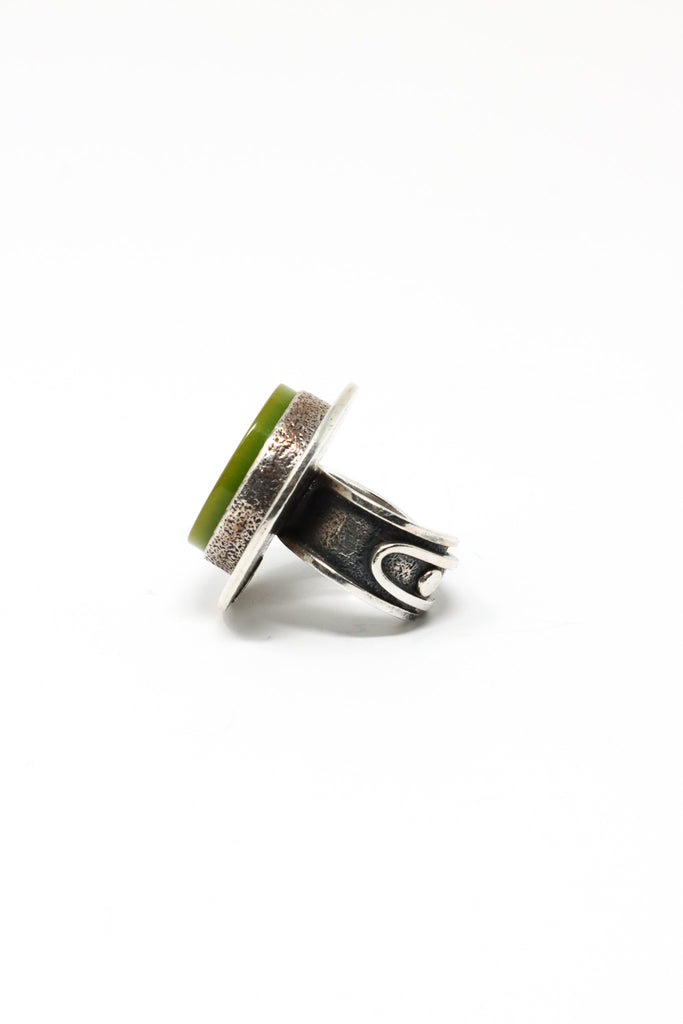 Sally Bass Green Bakelite Ring | ATELIER957