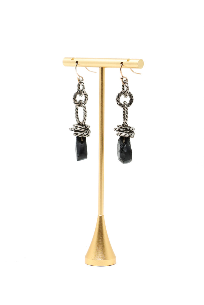 Mya Lambrecht Black Stone Drop Earrings | ATELIER957