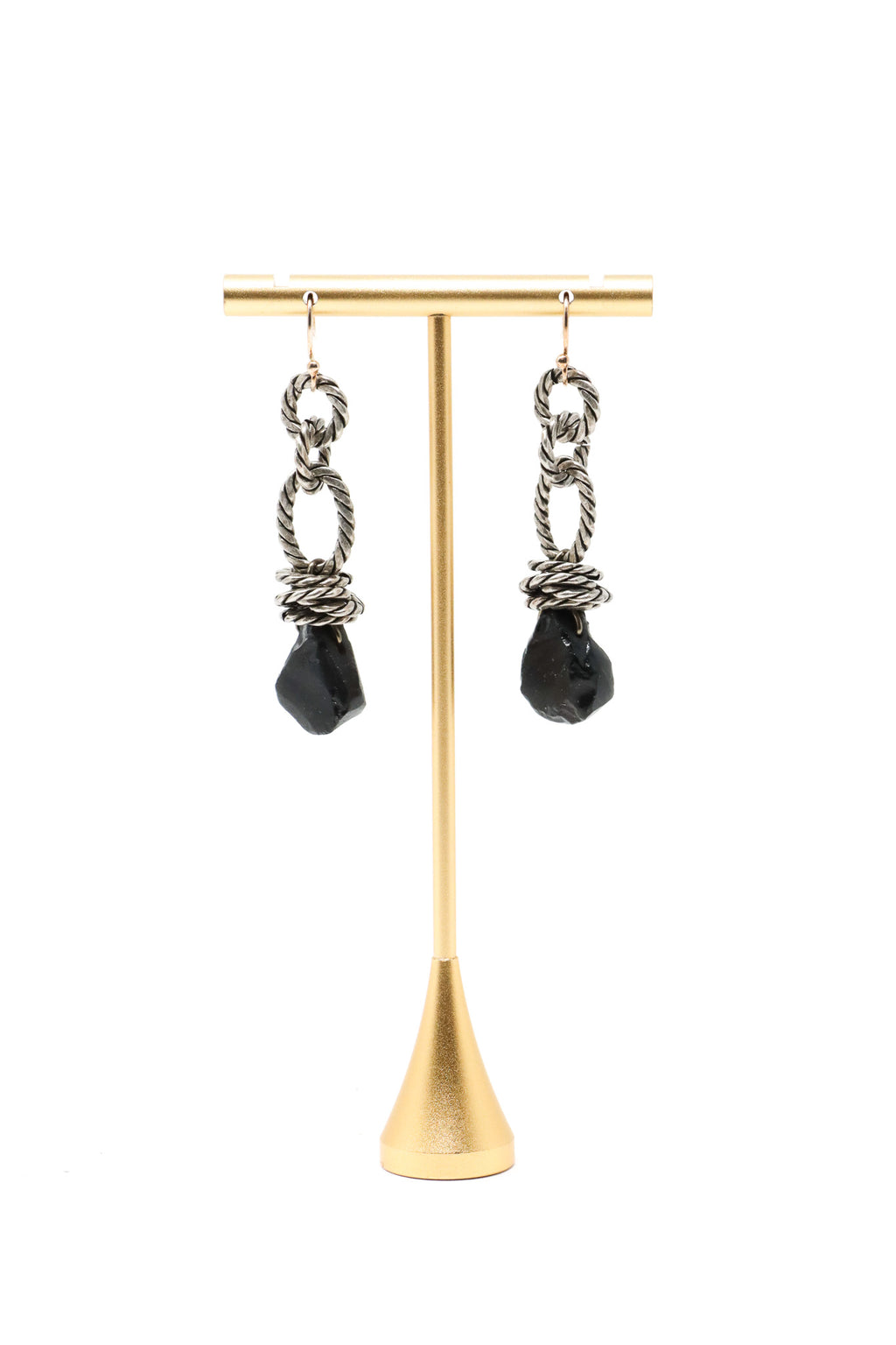 Mya Lambrecht Black Stone Drop Earrings | ATELIER957