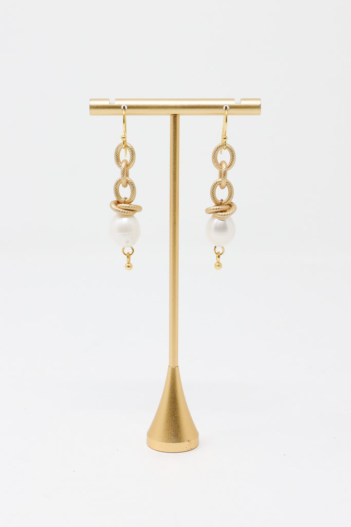 Mya Lambrecht Gold Pearl Drop Earrings | ATELIER957