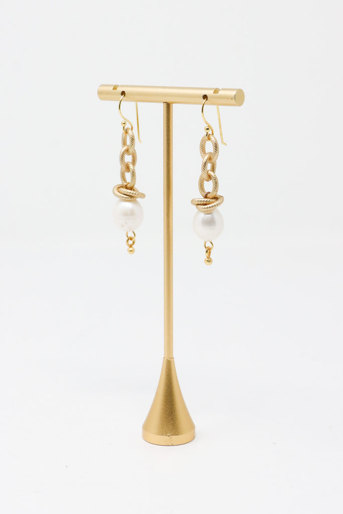 Mya Lambrecht Gold Pearl Drop Earrings | ATELIER957