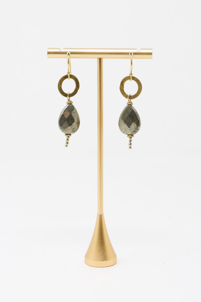 Mya Lambrecht Pyrite Teardrop Earrings | ATELIER957