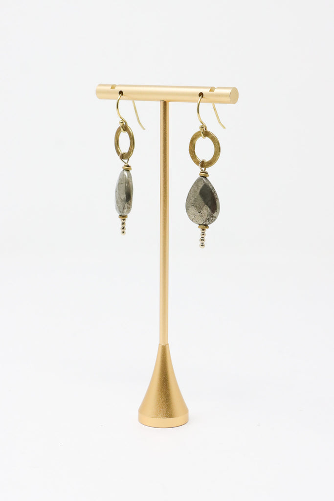 Mya Lambrecht Pyrite Teardrop Earrings | ATELIER957