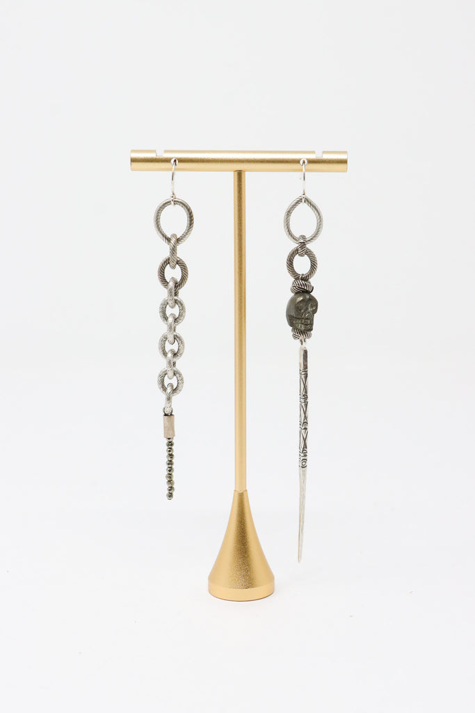 Mya Lambrecht Skull Obelisk Earrings | ATELIER957