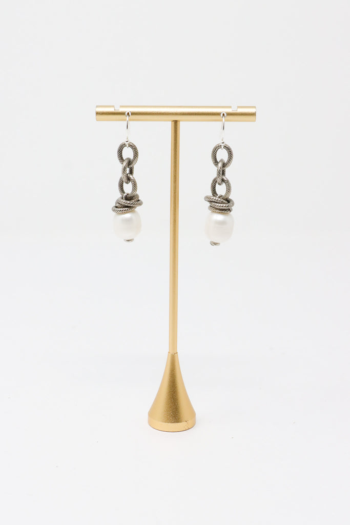 Mya Lambrecht Silver Pearl Drop Earrings | ATELIER957