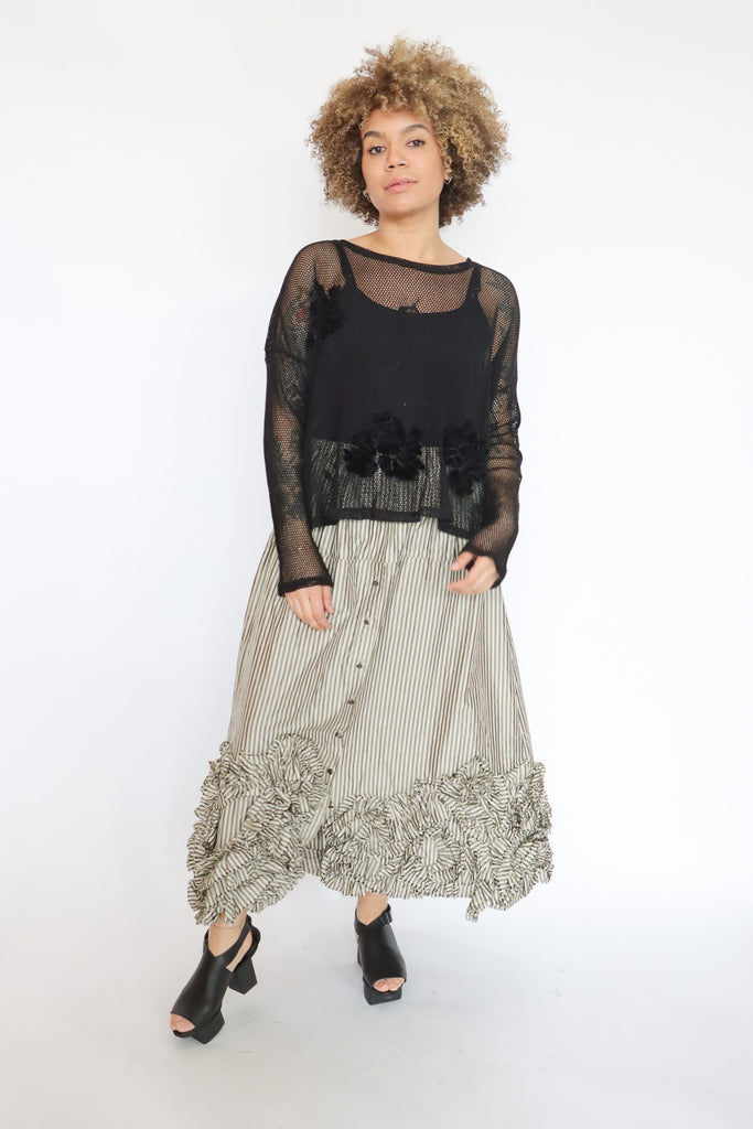 Krista Larson Embroidered Fishnet Top (2 Colors) | ATELIER957