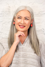 Sally Bass Coral Bakelite Clip-On Earrings | ATELIER957