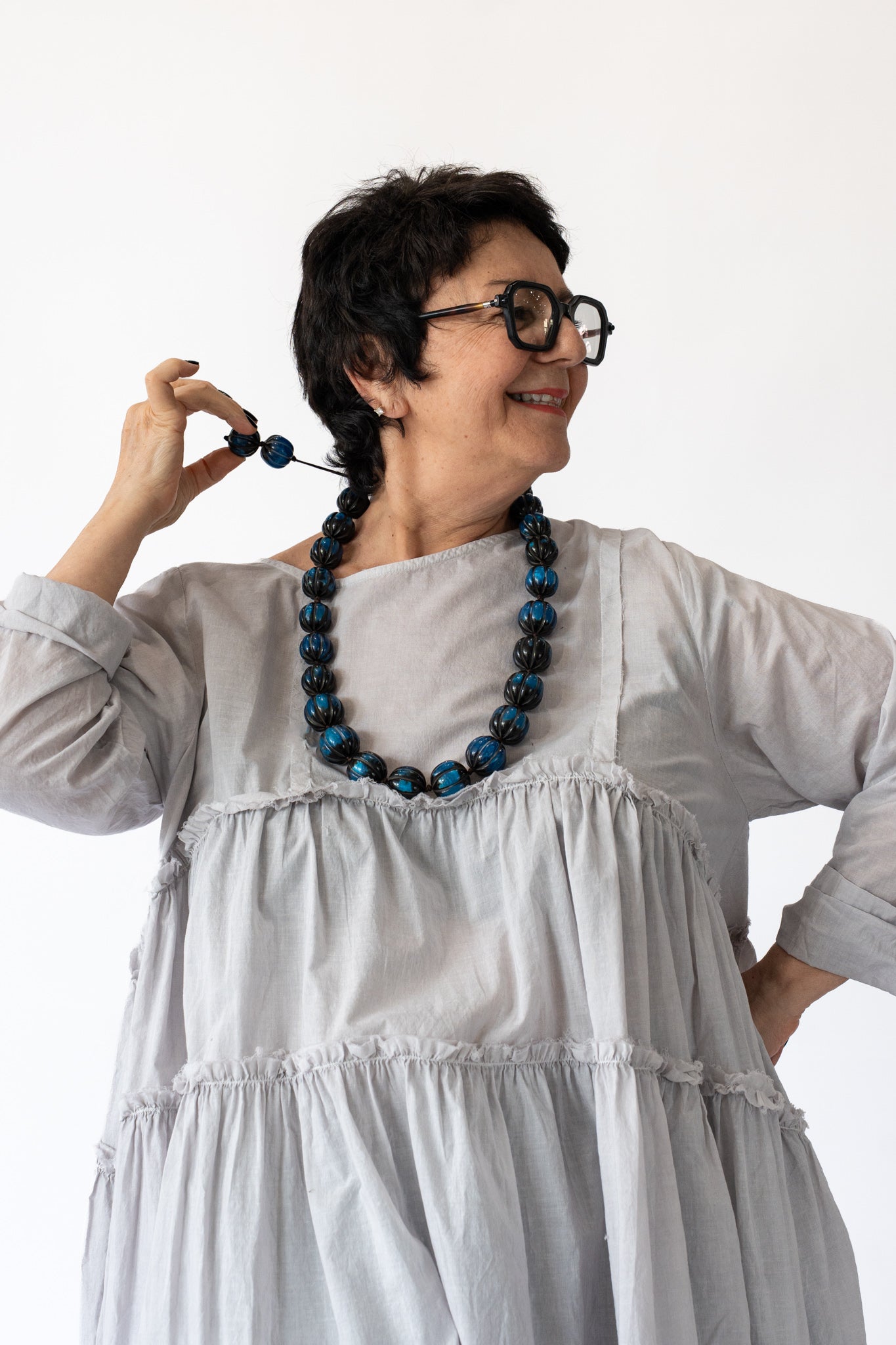 Sally Bass Adjustable Blueberry Necklace