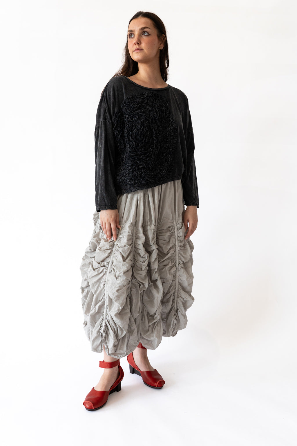 Krista Larson Crop Cabbage Rose T-Shirt | ATELIER957