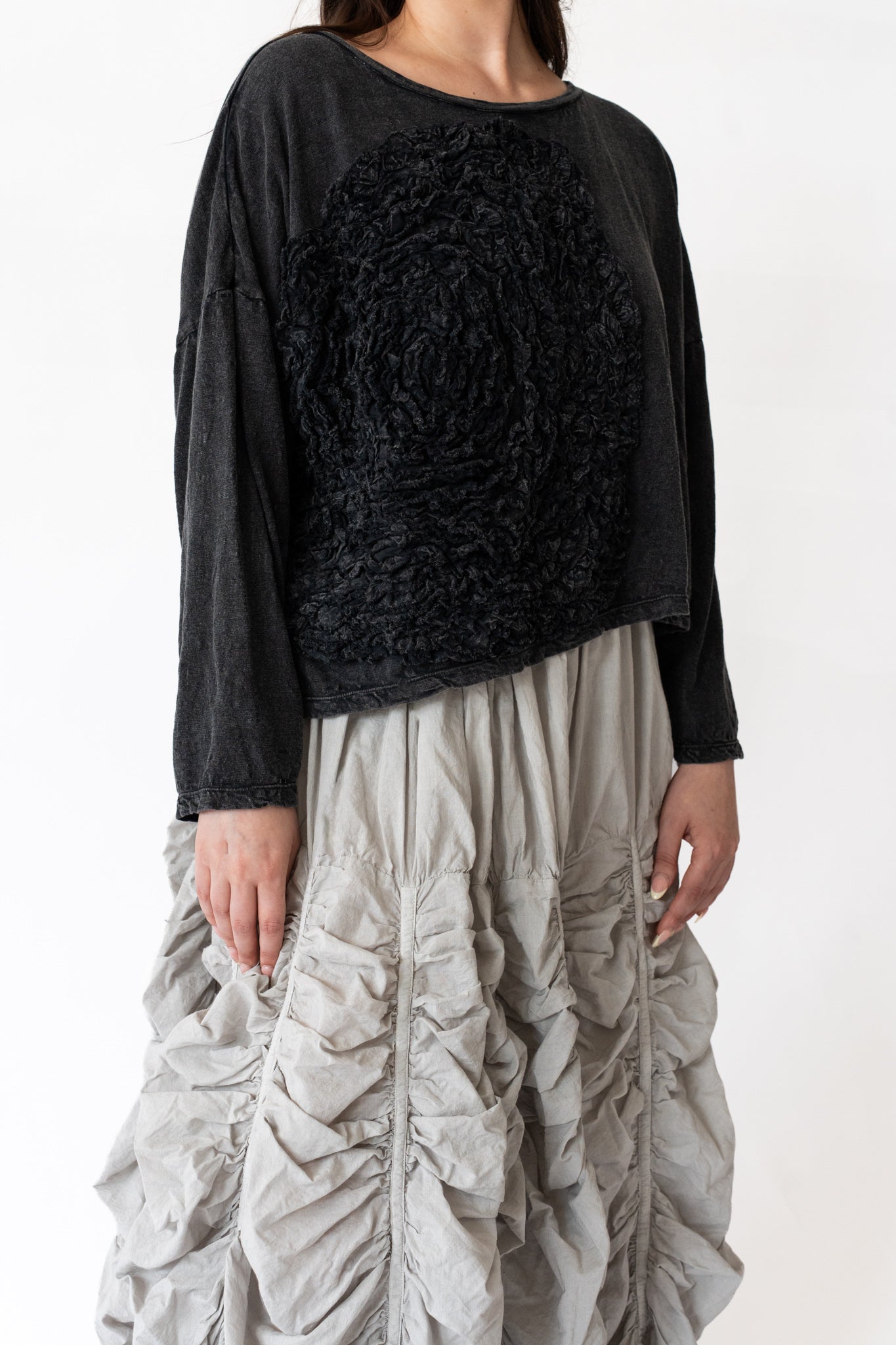 Krista Larson Crop Cabbage Rose T-Shirt | ATELIER957