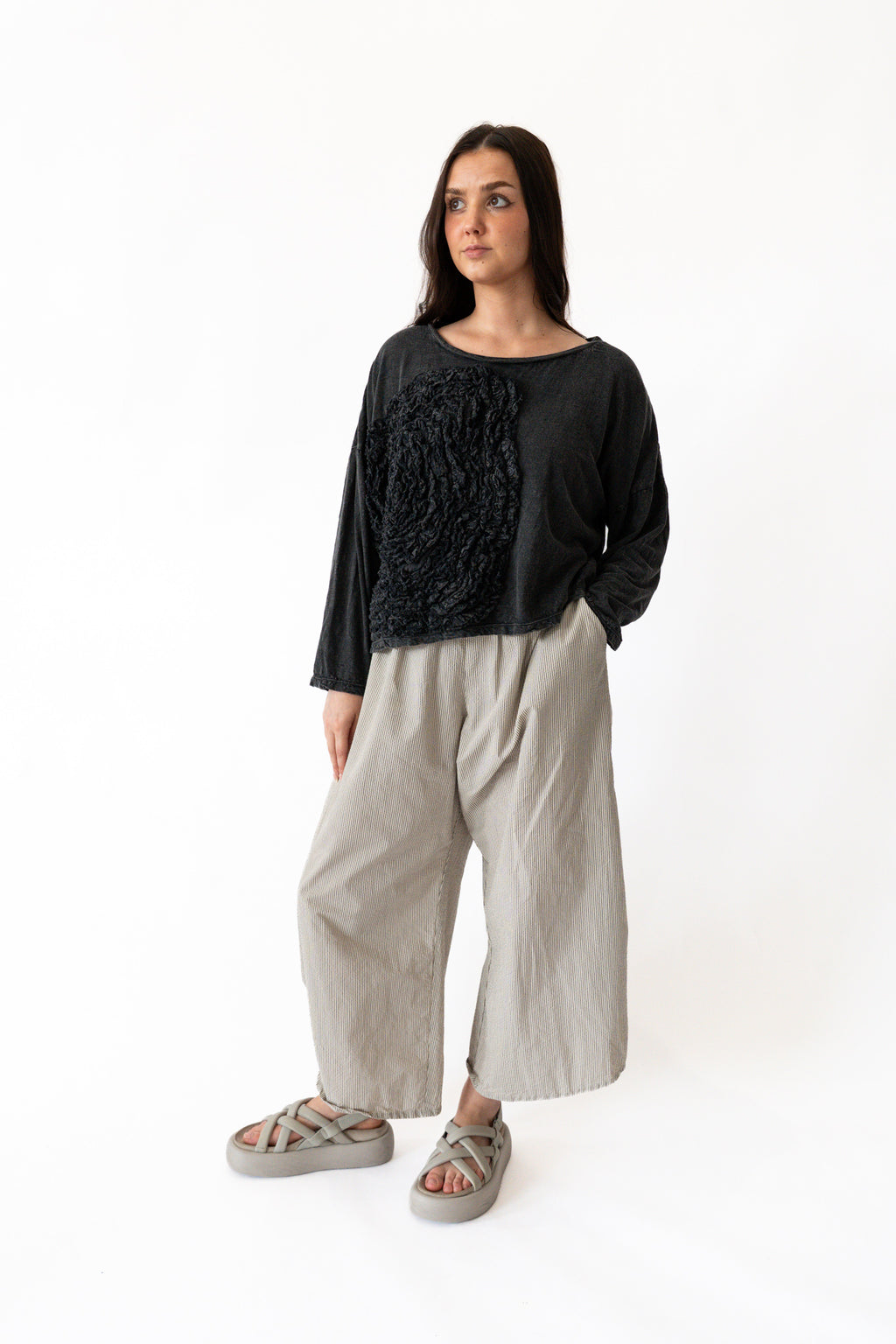 Krista Larson Crop Cabbage Rose T-Shirt | ATELIER957