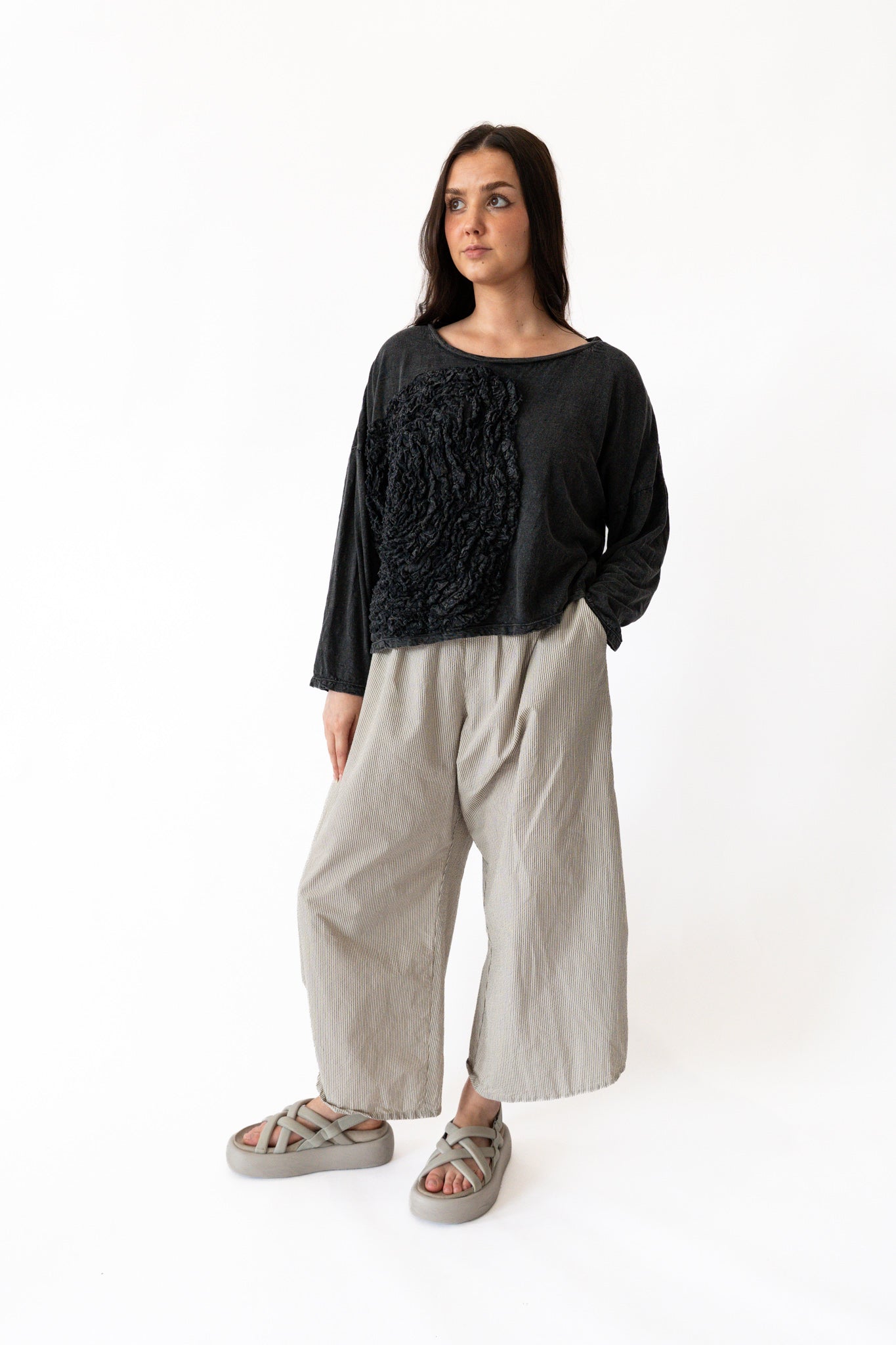 Krista Larson Crop Cabbage Rose T-Shirt | ATELIER957