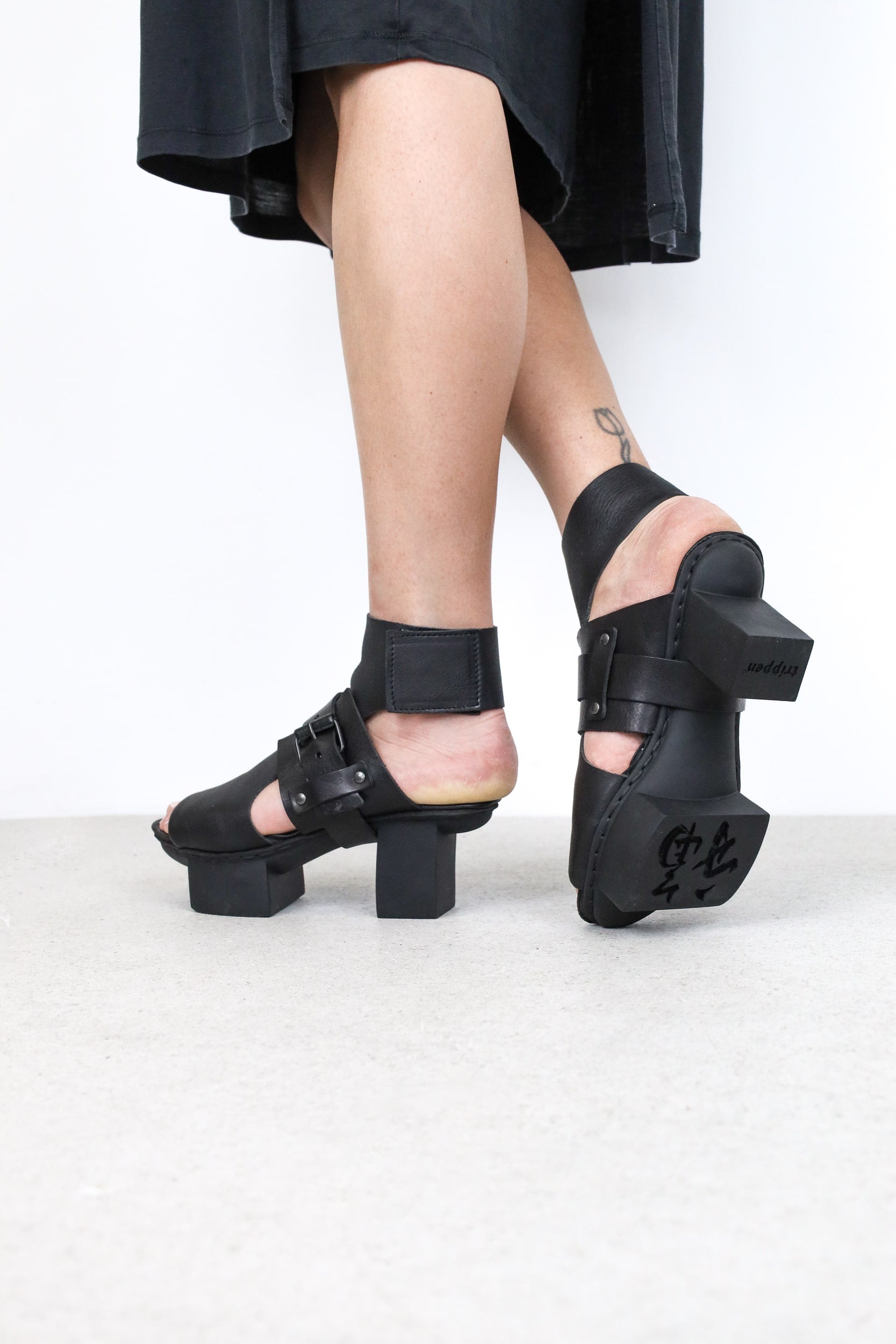 Trippen Forecast Black Sandals | ATELIER957