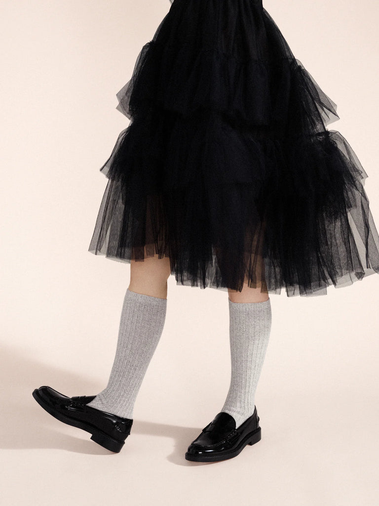 Long Reverse Cashmere Rib Knee Hi Socks