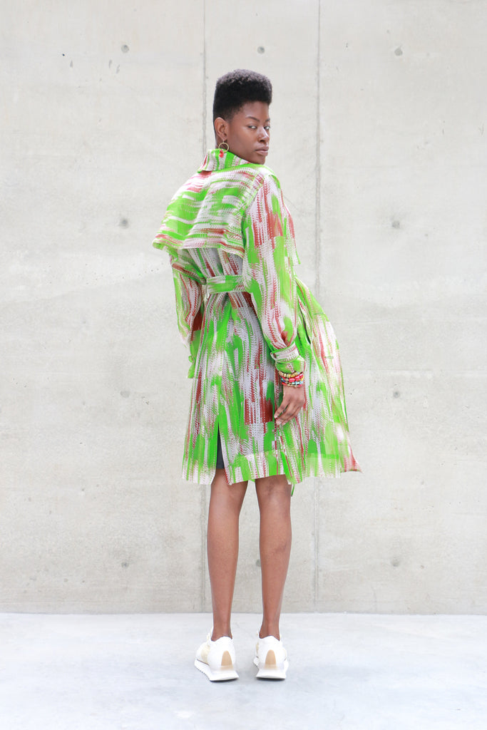 JNBY Silk Lime Trench Coat | ATELIER957