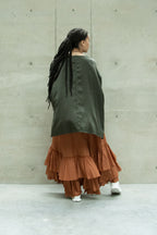 Amano Colab Olive Silk Top | ATELIER957