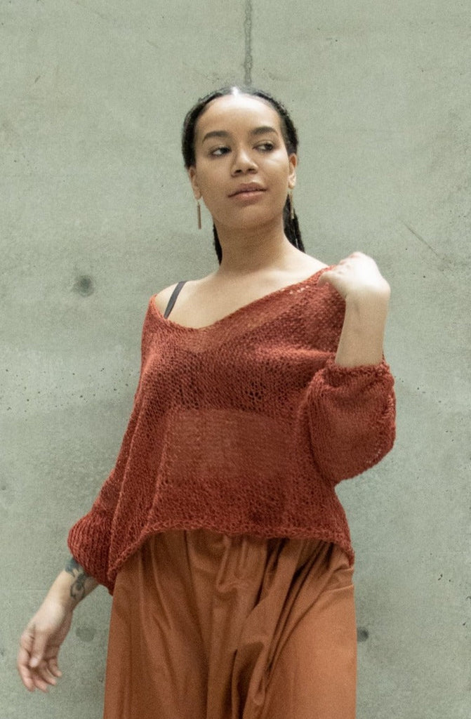 Amano Colab Rust Hand Knit Pullover | ATELIER957