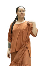 Amano Colab Rust Silk Jersey Top | ATELIER957